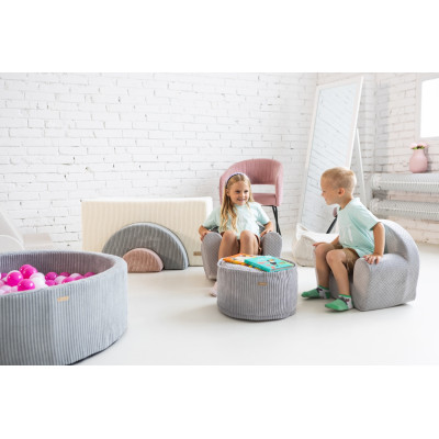 Bällepool mit Kordsamtbezug und 200 Bällen ⌀90 cm